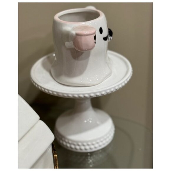 NEW Cobwebs & Cauldrons Halloween Ghost Mug with Pink Pumpkin and Spider 👻 - Picture 4 of 6